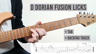 D Dorian Fusion Licks with Guitar Tab & Backing Track