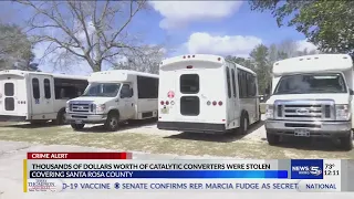 VIDEO:   Catalytic converters stolen from 6 transportation buses in Santa Rosa County