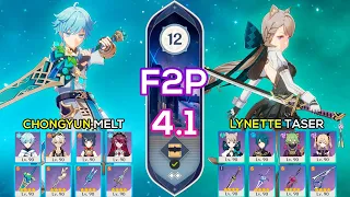 [F2P] Spiral Abyss 4.1 Lynette Taser & Chongyun Melt l Floor 12 9 stars Genshin Impact