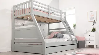 Flair Furnishings Ollie Triple Bunk Bed in Grey