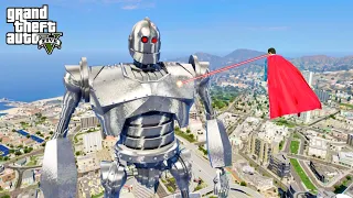 GTA 5 - Superman vs The Iron Giant | Man of Steel vs Giant Robot