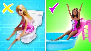 RICH VS POOR BARBIE SUMMER MAKOVER CRAFTS || Cheap DIY's Vs Expensive Doll Gadgets by Woosh!