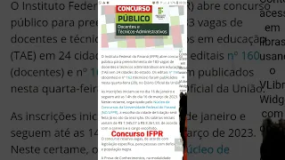 Concurso IFPR 2023 ABRE 183 VAGAS; ATÉ  R$ 8,3 MIL #concursopublico