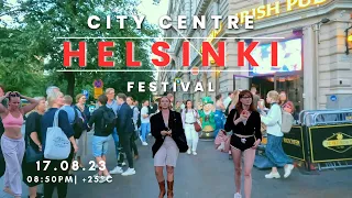 Festivals in Helsinki City Centre 🇫🇮, 4K-HDR Walking Tour (22min)