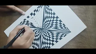 How to Draw a Optical Illusion Art| Illusion Art| Geometric Art| Step by Step Illusion Pattern|