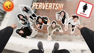 ESCAPING ANGRY GIRLS FROM BATHROOM (Epic Parkour POV Chase)