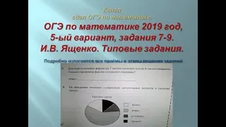 ОГЭ по математике.В.И. Ященко. @2019/2020 год, задания 7-9.$ 1 часть. Вариант-  5.