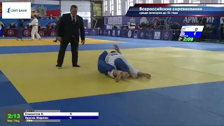 73 kg Хажметов К Урусов М 24 04 2021 Т1 Всероссийские соревнования по дзюдо среди юниоров до 21 год