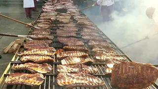 Epic Grill of Pork Ribs, Huge Pans of Roasted Chestnuts & More. Italian Street Food