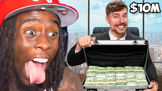 Kai Cenat Reacts to MrBeast $1 vs $10,000,000 Job!