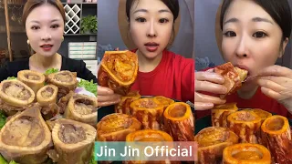 Mukbang bone marrow asmr- 牛骨髓 - 쇠고기 골수 - 牛骨髄 - thánh ăn tủy xương #304 Jin Jin Official