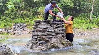 How to build a stone bridge - Flooding season at Xuan and Hien farm