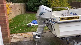 4. Orkney Strikeliner 16+ Starting the Honda 25hp Outboard Motor and a look at the boat’s new home.