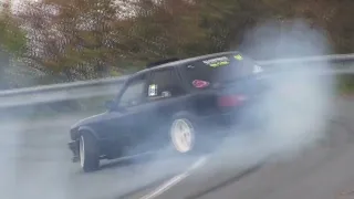 BMW E30 M50B20 Turbo, do vrchu Konice 2022, street touge DRIFT 1Bar 300hp