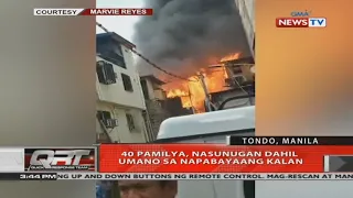 QRT: 40 pamilya, nasunugan dahil umano sa napabayaang kalan