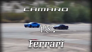 Camaro vs Ferrari a Half Mile race - ZL1 vs 458 No Fly Zone