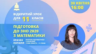 ЗНО-2020: Математика. Розв'язування завдань відкритої форми з розгорнутою відповіддю (33-35)