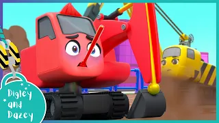 🚧 Oh No! Digley is Sick 🚜 | Digley and Dazey | Kids Construction Truck Cartoons