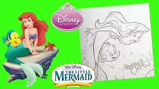 Coloring Pages Disney Princess Ariel the Little Mermaid for kids preschool learning