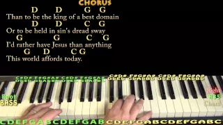 I'd Rather Have Jesus (HYMN) Piano Cover Lesson in G with Chords/Lyrics