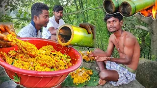 Bamboo Chicken Biryani village cooking @JungleeBhojan