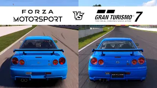 Forza Motorsport vs Gran Turismo 7 - Nissan GT-R Skyline R34 - FM8 vs GT7 Comparison