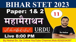 11.Bihar STET Urdu Maha Mairathon Class | Urdu Grammar Mairathon Class | اردو قواعد میراتھن کلاس|gs