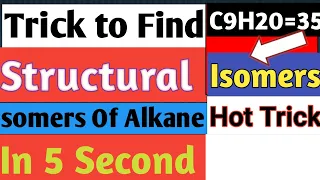 Trick to Find Number of Structural Isomers/Isomers of Alkane