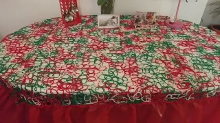 Крейзи вул Скатерть в технике Крейзи вул. Crazy wool tablecloth.