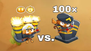 Btd6 god boosted pop and awe vs. 100 artillery batteries