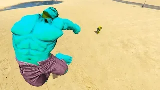 GTA 5 Blue Hulk Vs Green Hulk Ragdoll Compilation | (GTA 5 Fails Funny Moments Ragdolls)