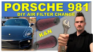 HOW TO CHANGE PORSCHE 981 CAYMAN S AIR FILTERS K&N |2014 Porsche Cayman S air filter change tutorial