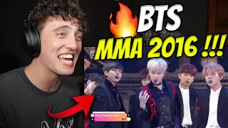 BTS MMA 2016 'Blood Sweat and Tears + Fire' PERFORMANCE + FIRST DAESANG SPEECH | REACTION