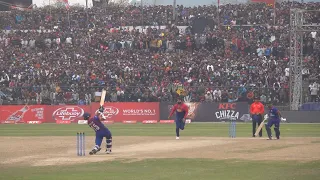 Gulashan Jha hit 20 runs off Muhammad Waseem to make Nepali fan Crazy and secure Victory for Nepal