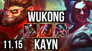 WUKONG vs KAYN (JUNGLE) | 2.1M mastery, 9/2/11, 500+ games, Dominating | NA Master | v11.15