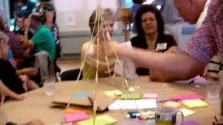 Build a Freestanding Structure of Marshmallow+Pasta+String+Tape, please