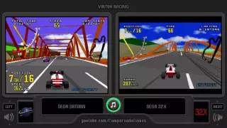 Virtua Racing (Sega Saturn vs Sega 32x) Side by Side Comparison