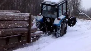 мтз 82 в горку с лесом