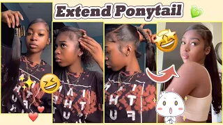 90s' High Swoop Barbie Ponytail🧞‍♀️Layered Flipped Weave On Natural Hair Tutorial ft.@UlaHair