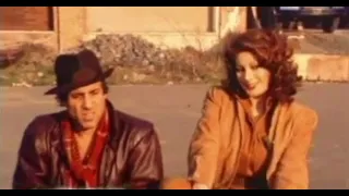 Adriano Celentano e Edwige Fenech sul set di Asso 1981