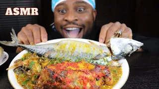 Mukbang Asmr Ogbono Soup,Mackerel Fishbone,Pork Ribs & Garri Fufu/African Mukbang/Black in Japan