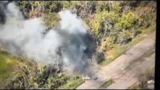 Russian armored vehicle destroyed by DM22 mine donation from Germany