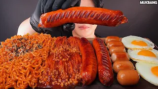 불닭 버섯 팽이버섯 불닭볶음면 소세지 소스 듬뿍! 먹방 Spicy Mushroom & Fire noodles Sausage EATING ASMR MUKBANG