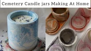 DIY CANDLE JARS MAKING | WHITE CEMENT STORAGE VESSELS