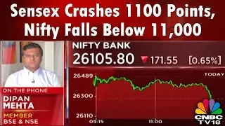 Breaking News | Sensex Crashes 1100 Points, Nifty Falls Below 11,000, NBFC's Bleed | CNBC TV18