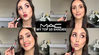 TOP 10 MAC LIPSTICK SHADES OF ALL TIME!  // LIP & ARM SWATCHES OF EACH!