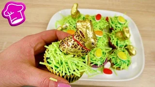 Oster Cupcakes mit essbarem Ostergras 🐇 Super niedlicher Oster Kuchen | Ostereiern & Hasen
