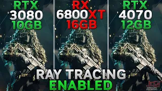 RTX 3080 vs RX 6800 XT vs RTX 4070 - Ray Tracing test on 9 games