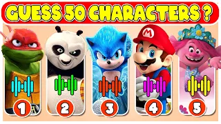 Guess 50 Characters By Song |Super Mario Bros, Kung Fu Panda, Ninja Turtles, Puss In Boots, Trolls 3