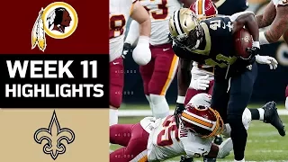 Redskins vs. Saints | NFL Week 11 Game Highlights